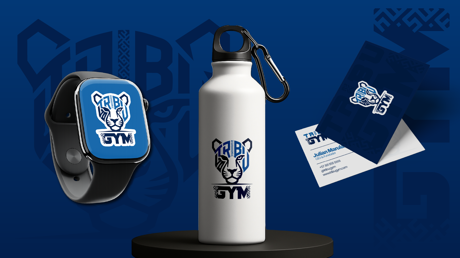 Tribu Gym — Smartwatch, botella y papelería